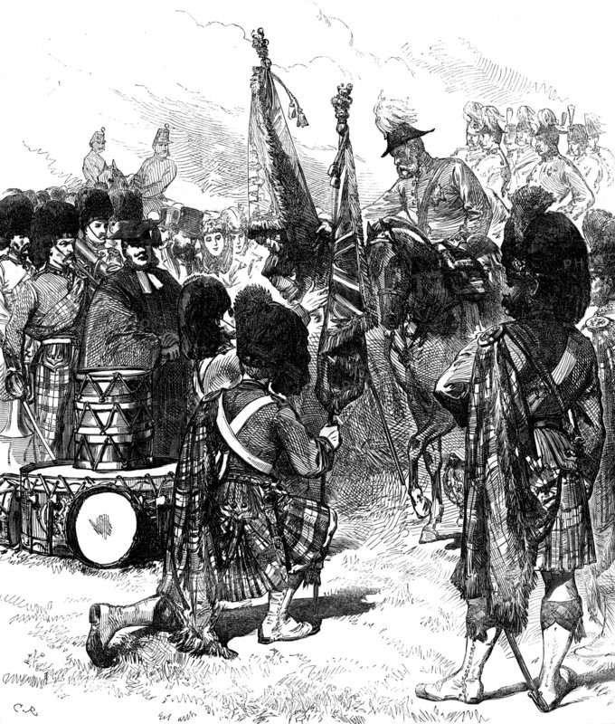 Presentation of New Colours to the 42nd Highlanders, 1871. Creator: Unknown.