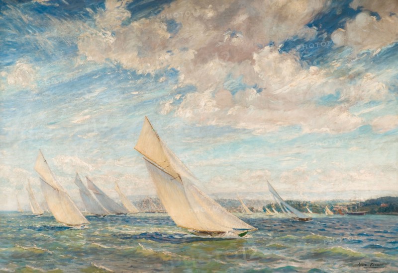 Yacht Racing in the Solent, 1912-13. Creator: Alice Maud Fanner.