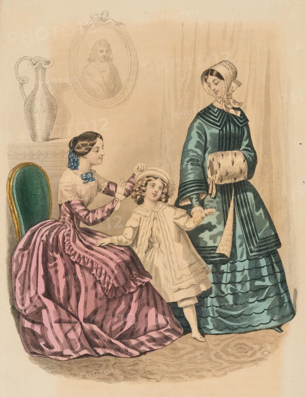 Fashion plate - Journal des Demoiselles, 1849. Creator: Barreau.