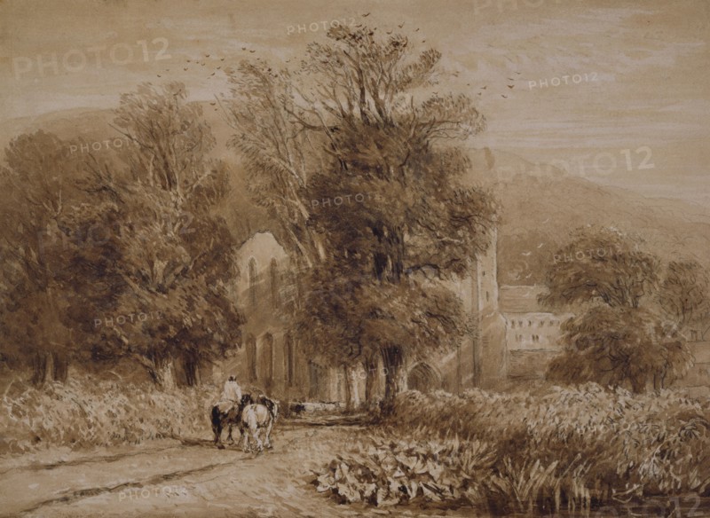 Valle Crucis Abbey, Llangollen [undated], c1830s. Creator: David Cox the Elder.