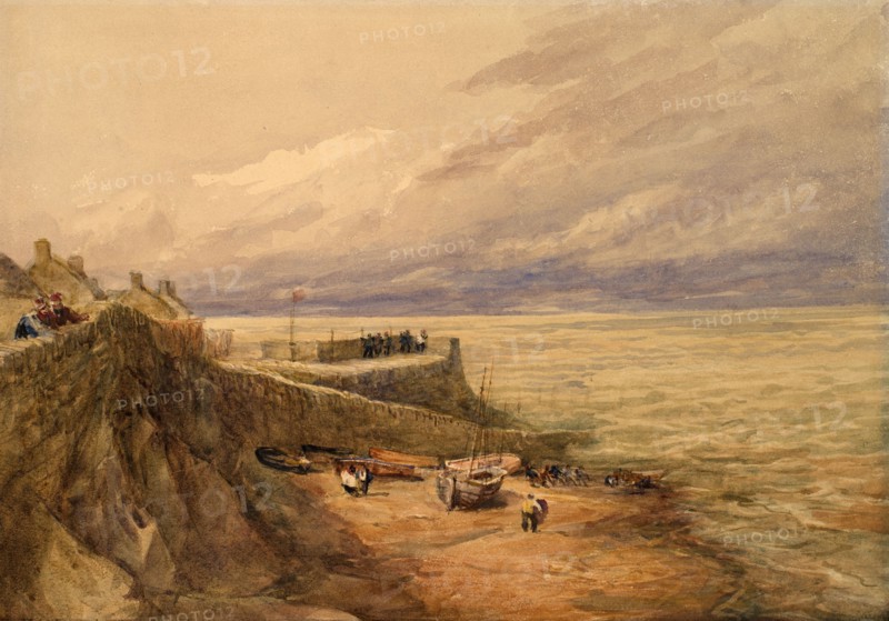 Lynmouth Harbour, North Devon [Undated], c1810-1859. Creator: David Cox the Elder.