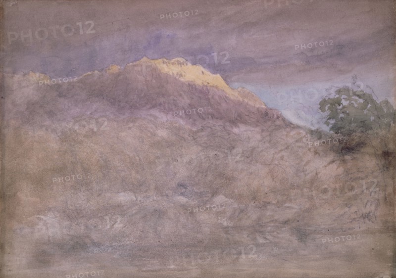 An Impression, Study of a Mountain Crest [undated], c1810s-1850s. Creator: David Cox the Elder.