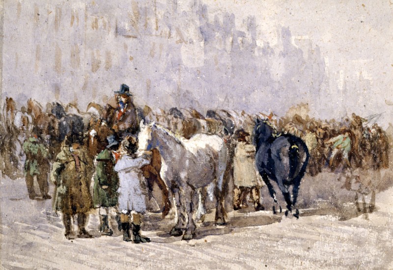 The Birmingham Horse Fair, 1841-49. Creator: David Cox the Elder.