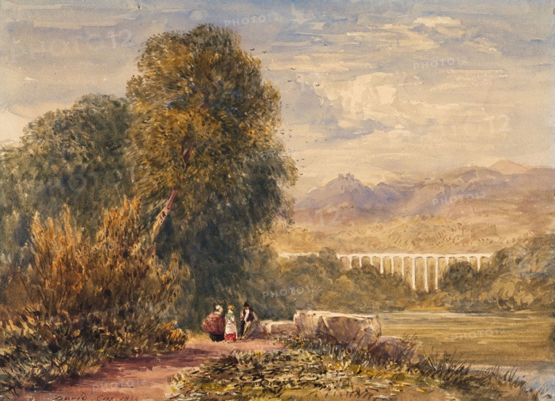 Chirk Aqueduct, 1833. Creator: David Cox the Elder.