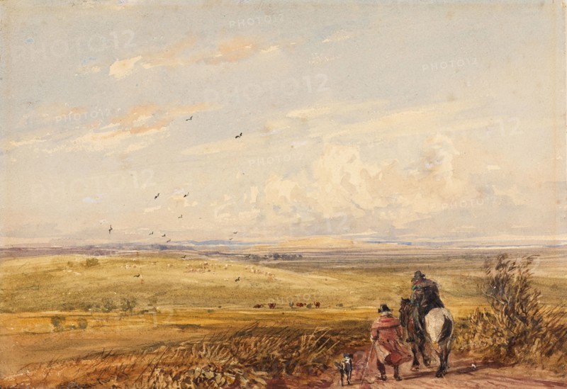 Crossing the Common, 1815-47. Creator: David Cox the Elder.