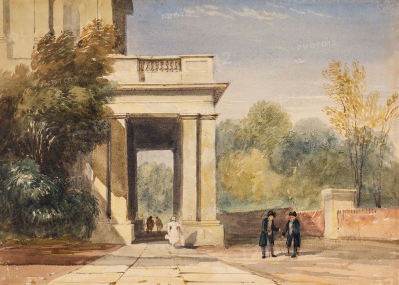 Portico, Chelsea Hospital, 1820-40. Creator: David Cox the Elder.