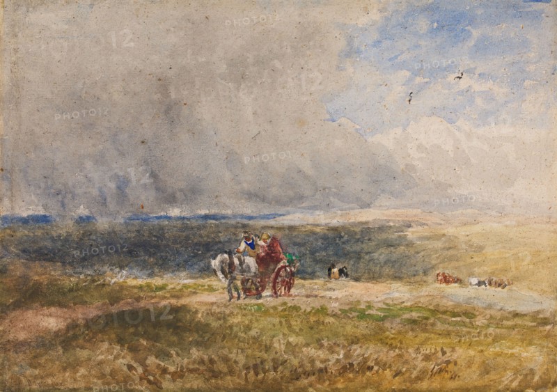 Returning From Market, c1820s. Creator: David Cox the Elder.