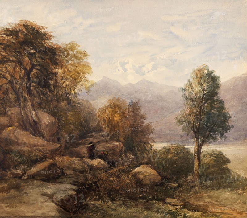 Lake Scene, North Wales, c1830s. Creator: David Cox the Elder.