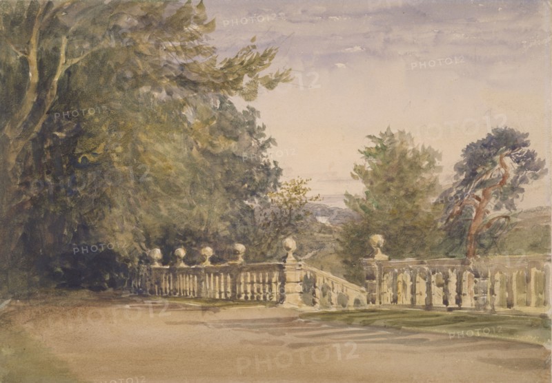 The Terrace, Haddon Hall, c1840s. Creator: David Cox the Elder.
