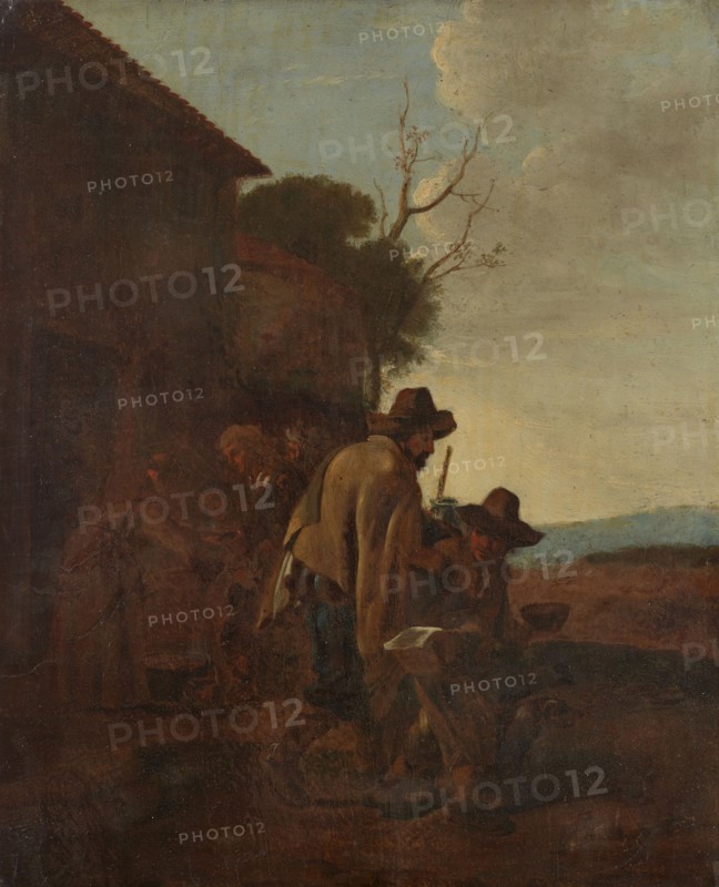 A Franciscan Saint distributing Food to Peasants, 1599-1682. Creator: Pieter van Laer.