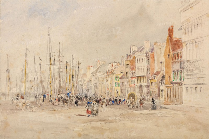 A Quay in Northern France, 1826. Creator: Unknown.
