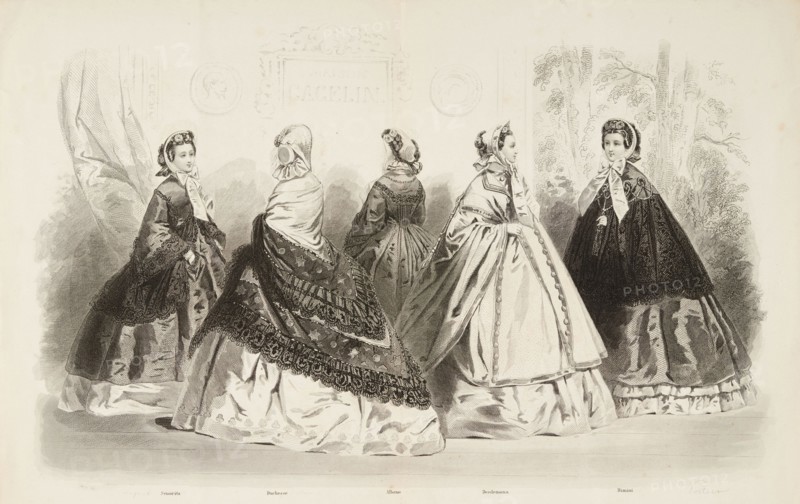 Fashion plate - Journal des Demoiselles V, 1861. Creator: Gilquin & Dupain.