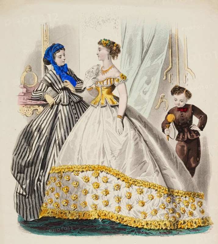 Fashion plate - Journal des Demoiselles III, 1866. Creator: Gilquin fils.