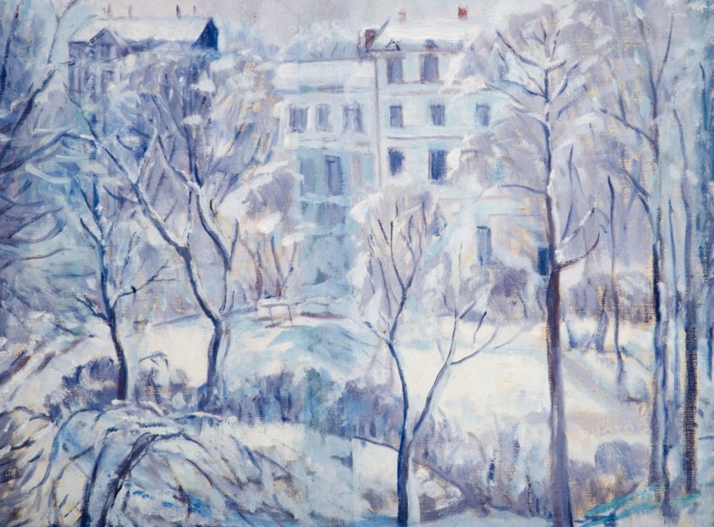 Snow In Russell Square, 1940. Creator: Stanislawa Karlowska.