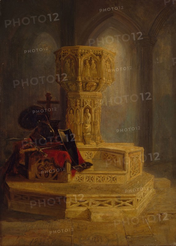 Font, Walsingham Church, 1831. Creator: William James Muller.