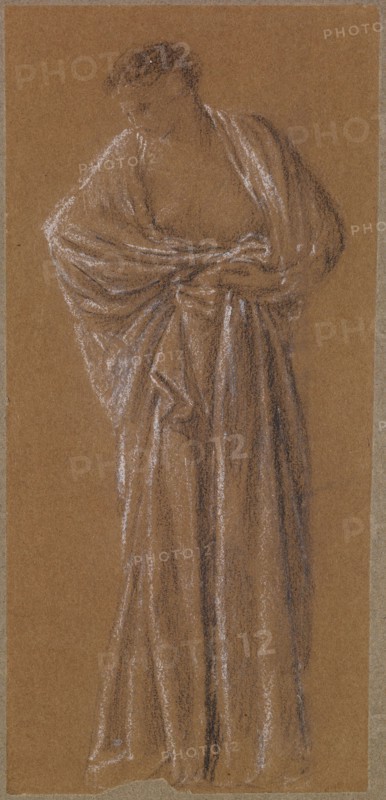 Female - Drapery Study of standing female Figure, 1864-65. Creator: Sir Edward Coley Burne-Jones.