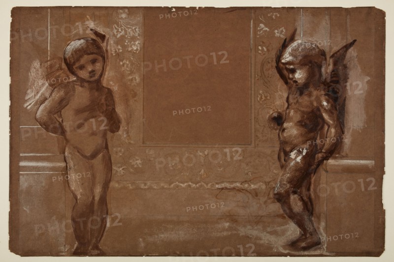 Troy Triptych - Study of Two Putti, 1870-72. Creator: Sir Edward Coley Burne-Jones.