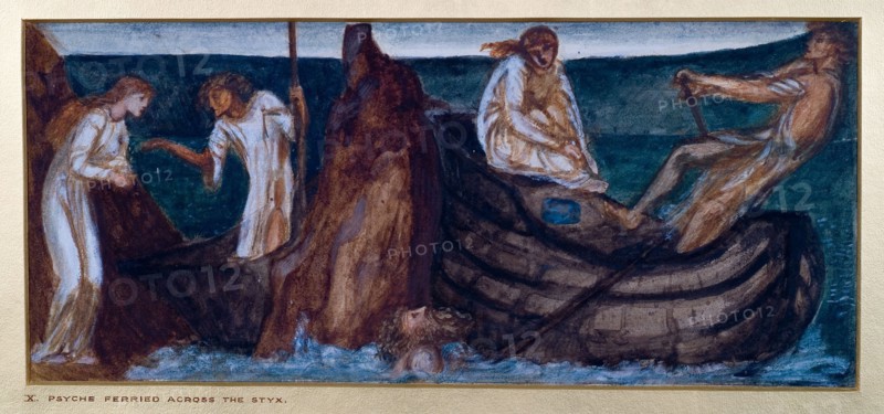 Cupid and Psyche - Study for the Palace Green Mural - Psyche giving the Coin to the Ferry..., 1872. Creator: Sir Edward Coley Burne-Jones.