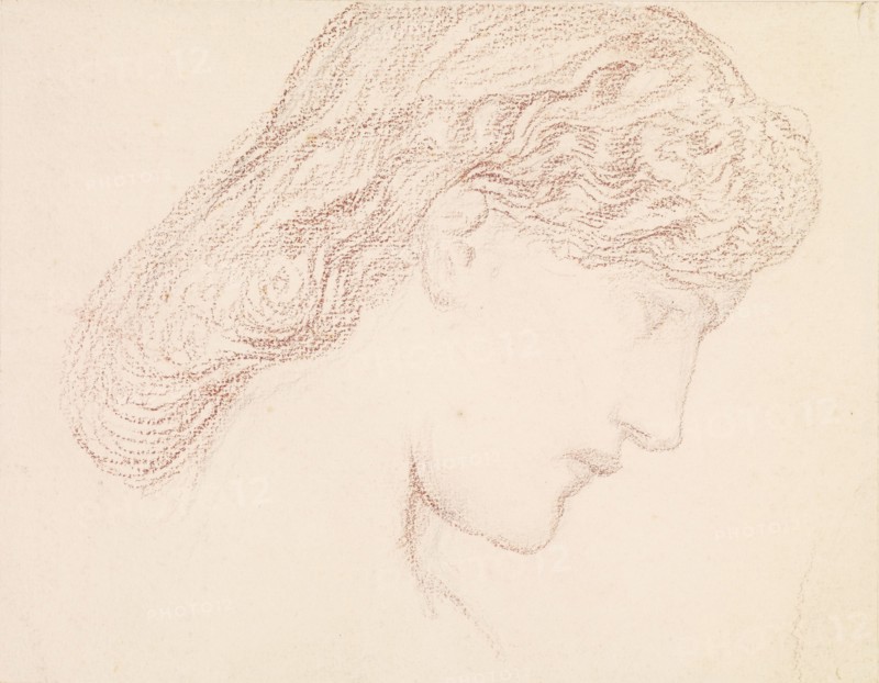 Female - Head Study of Augusta Jones, 1864-1865. Creator: Sir Edward Coley Burne-Jones.