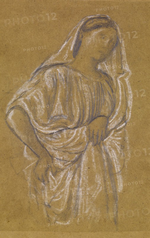 St Theophilus and the Angel - Study of a Court Lady, 1863-67. Creator: Sir Edward Coley Burne-Jones.
