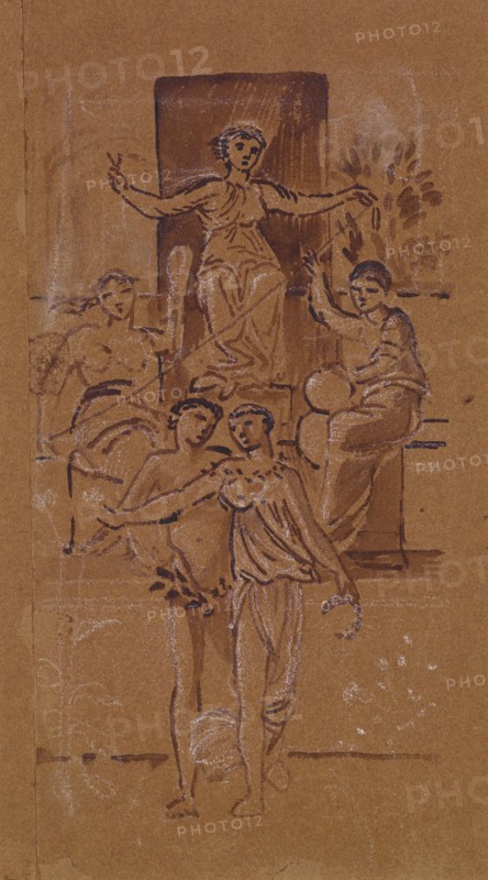 The Fates - composition study, 1865. Creator: Sir Edward Coley Burne-Jones.