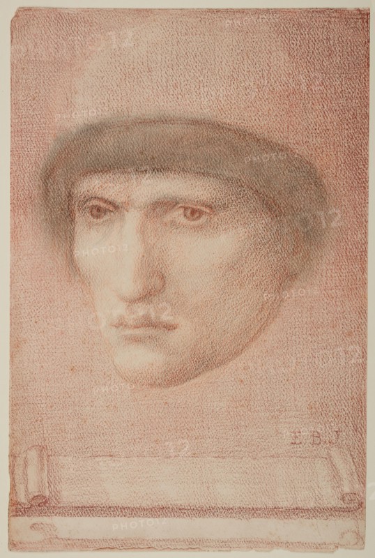 Male Portrait - possibly Dante or study for St George Series, 1865-66. Creator: Sir Edward Coley Burne-Jones.
