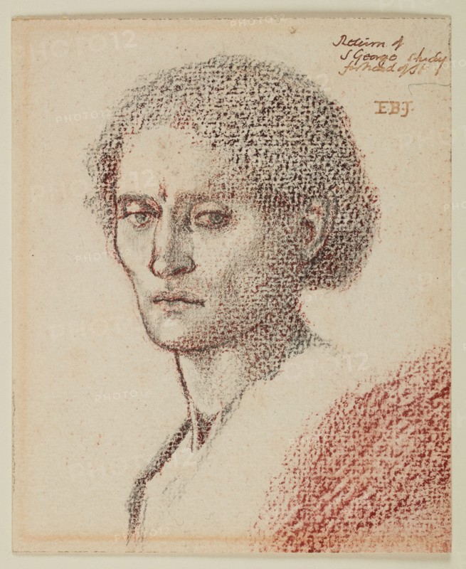 St George Series - Head Study of St George for 'The Return of St George and the Princess', 1865-66. Creator: Sir Edward Coley Burne-Jones.