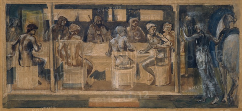 Quest for the Holy Grail - study for The Summons, 1894. Creator: Sir Edward Coley Burne-Jones.