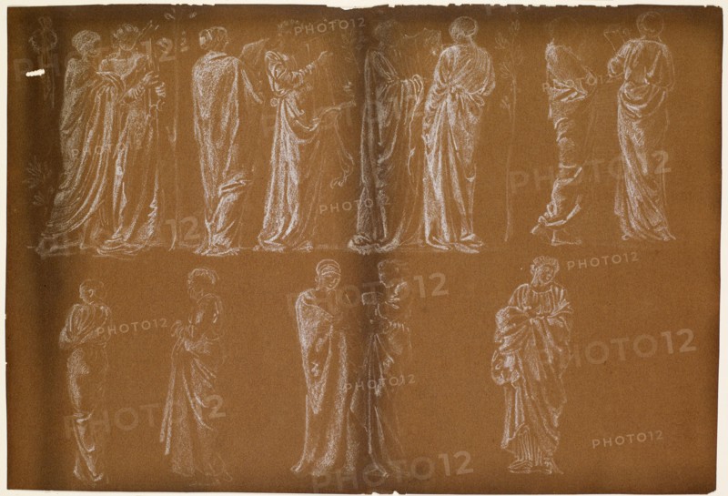 Female - Thirteen Drapery Studies, 1868. Creator: Sir Edward Coley Burne-Jones.