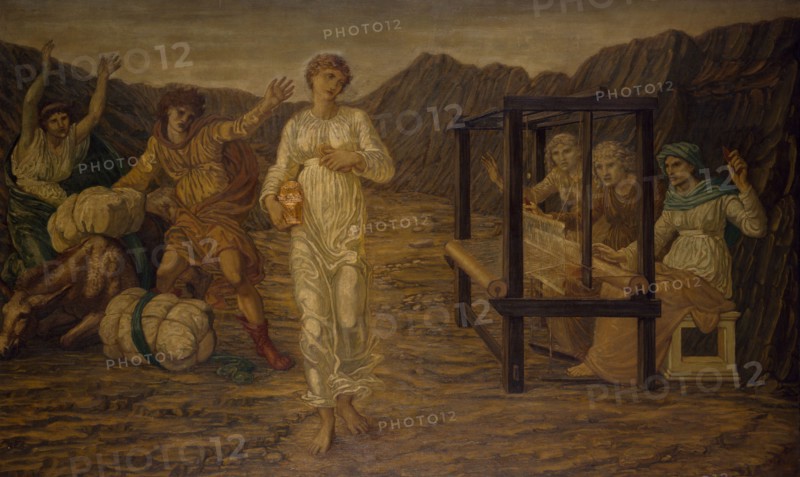 Cupid and Psyche - Palace Green Murals - Psyche set by Venus the Task, 1881. Creator: Walter Crane.