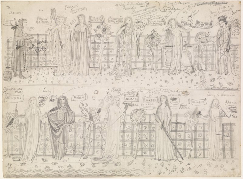 Chaucer's 'Legend of Good Women' - sketch, c1864. Creator: Sir Edward Coley Burne-Jones.