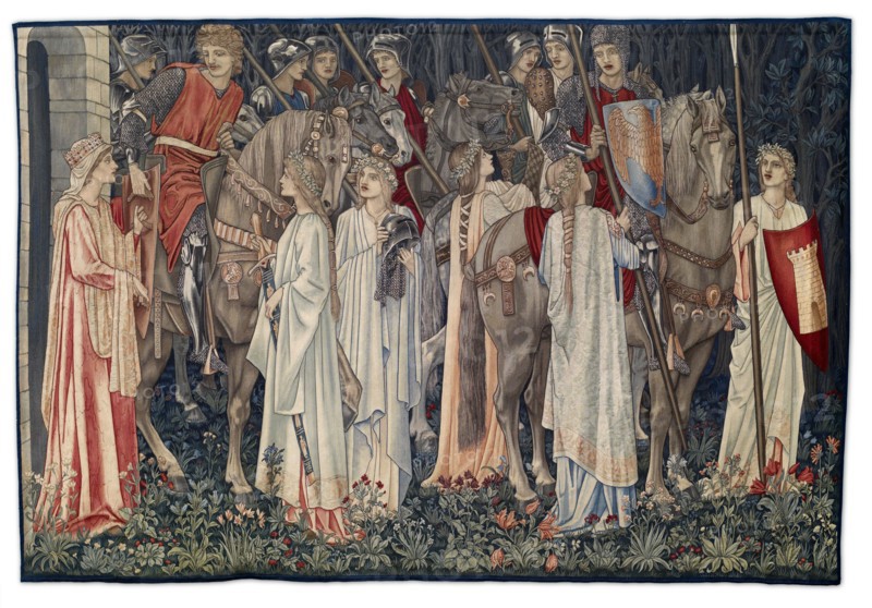 Quest for the Holy Grail Tapestries - Panel 2 - The Arming and Departure of the Knights, 1895-96. Creator: Sir Edward Coley Burne-Jones.