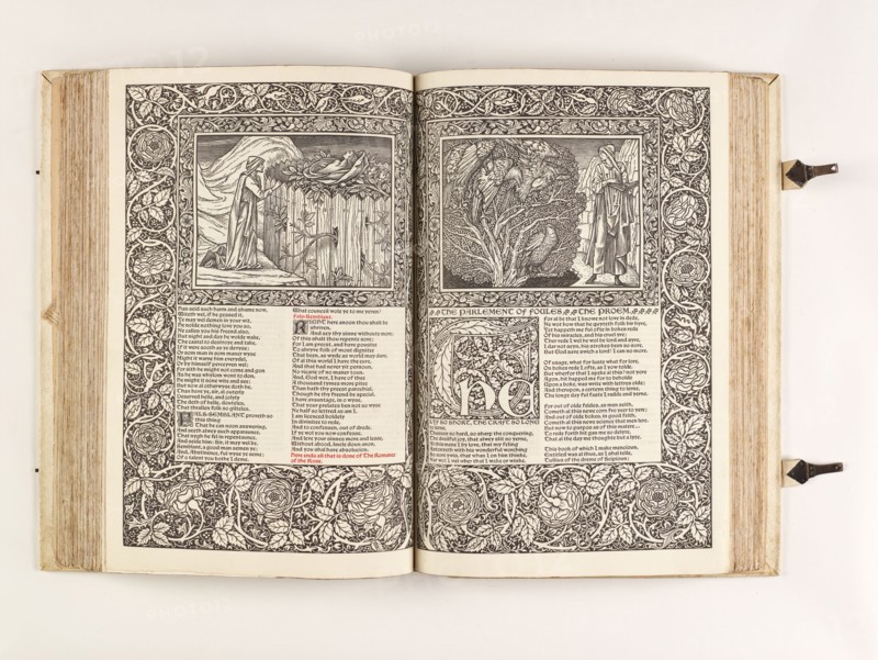 The Kelmscott Chaucer - The Works of Geoffrey Chaucer Now Newly Imprinted, 1896. Creator: Sir Edward Coley Burne-Jones.