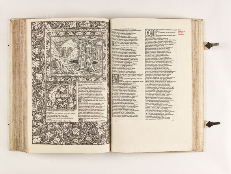 The Kelmscott Chaucer - The Works of Geoffrey Chaucer Now Newly Imprinted, 1896. Creator: Sir Edward Coley Burne-Jones.