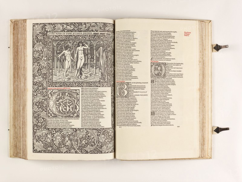 The Kelmscott Chaucer - The Works of Geoffrey Chaucer Now Newly Imprinted, 1896. Creator: Sir Edward Coley Burne-Jones.