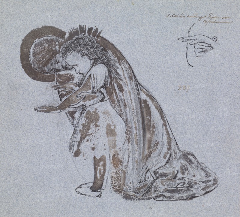 Study of St Cecilia Teaching St Frideswide, 1859. Creator: Sir Edward Coley Burne-Jones.