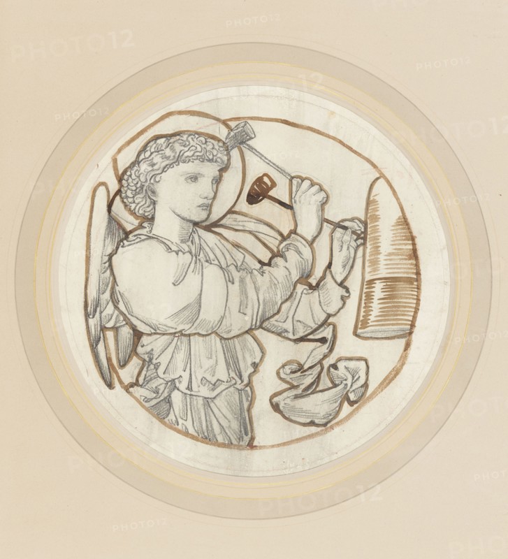 Angel playing on bells, 1865. Creator: Sir Edward Coley Burne-Jones.