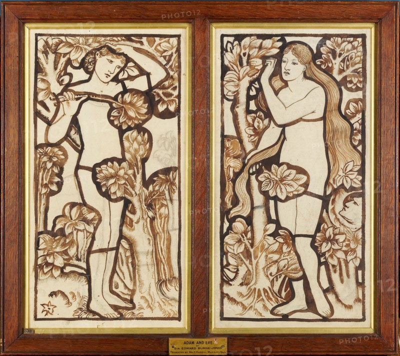 Adam and Eve, 1862. Framed together. Creator: Unknown.