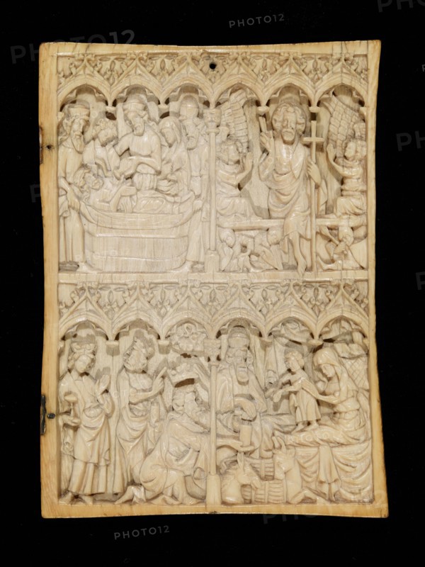 Entombment of Christ / Resurrection and Nativity, 1325-1375. Creator: Unknown.