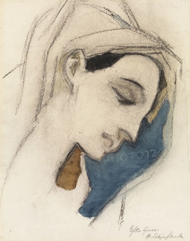 Virgin Mary, after El Greco, 1942. Creator: Helene Schjerfbeck.