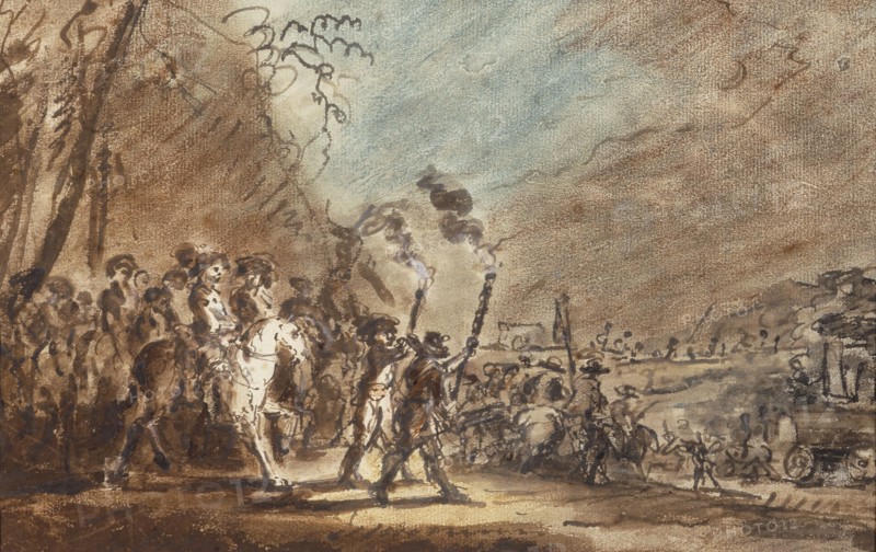 Cavalry and torches, 1700-1799. Creator: Unknown.