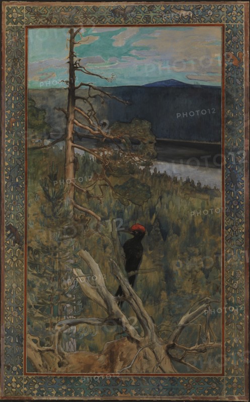 The Great Black Woodpecker, 1893. Creator: Akseli Gallen-Kallela.