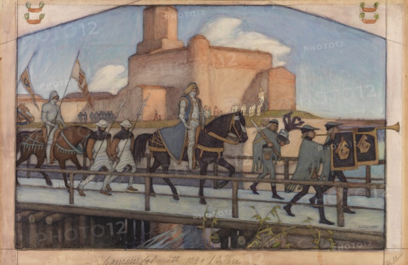 Kaarle Knuutinpoja's departure from Viipurinlinna, 1900-1905. Creator: Albert Gebhard.