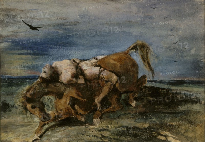 Mazeppa on the Dying Horse, 1824. Creator: Eugene Delacroix.