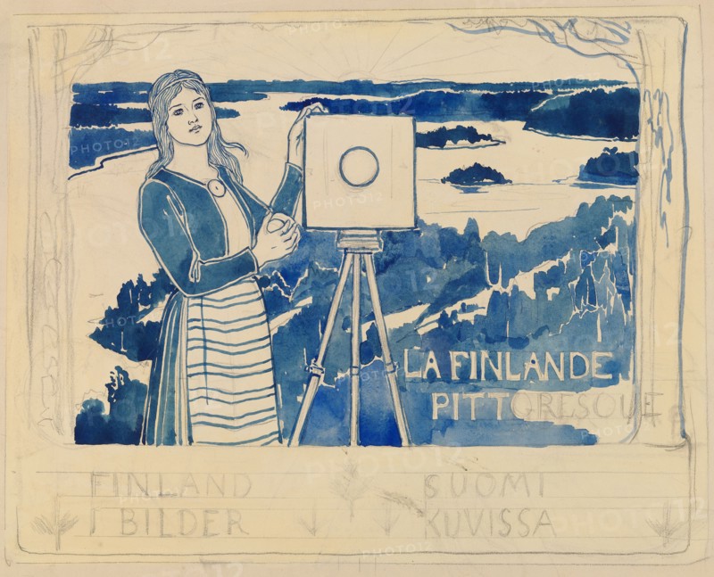 Sketch for the publication Pictorial Finland, 1895-1896. Creator: Albert Edelfelt.