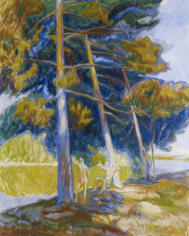 Pines on the Shore, 1912. Creator: Yrjö Aleksander Ollila.
