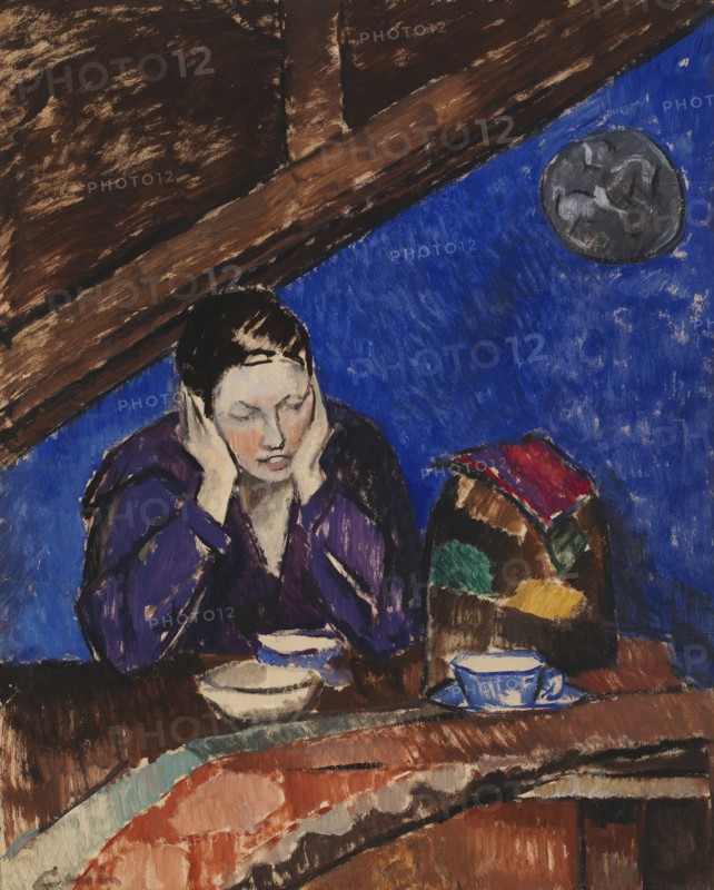 Ragni at the coffee table, 1925. Creator: Alvar Cawén.