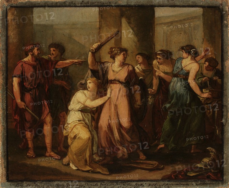 Ulysses discovers Achilles hidden among the daughters of King Lycomedes, 1786-1789. Creator: Angelica Kauffman.
