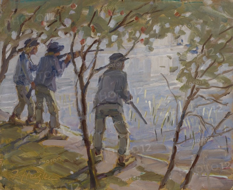 Duck shooting, 1934. Creator: Jonas Heiska.
