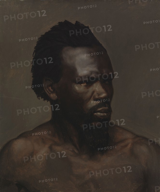Bust portrait of a black man, 1835-1853. Creator: Nils Jakob Blommer.